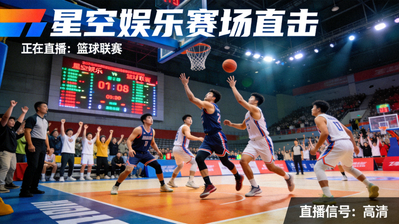 星空娱乐赛场直击直播画面截图，显示篮球比赛现场高清画面